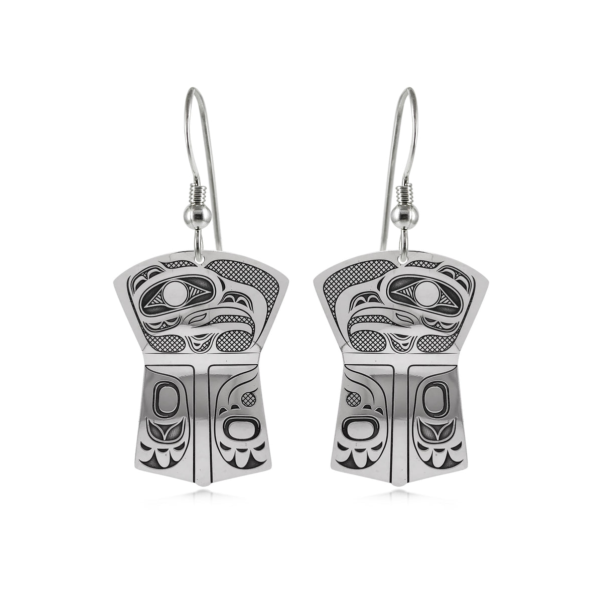 Boucles d'oreilles en cuivre avec bouclier d'aigle