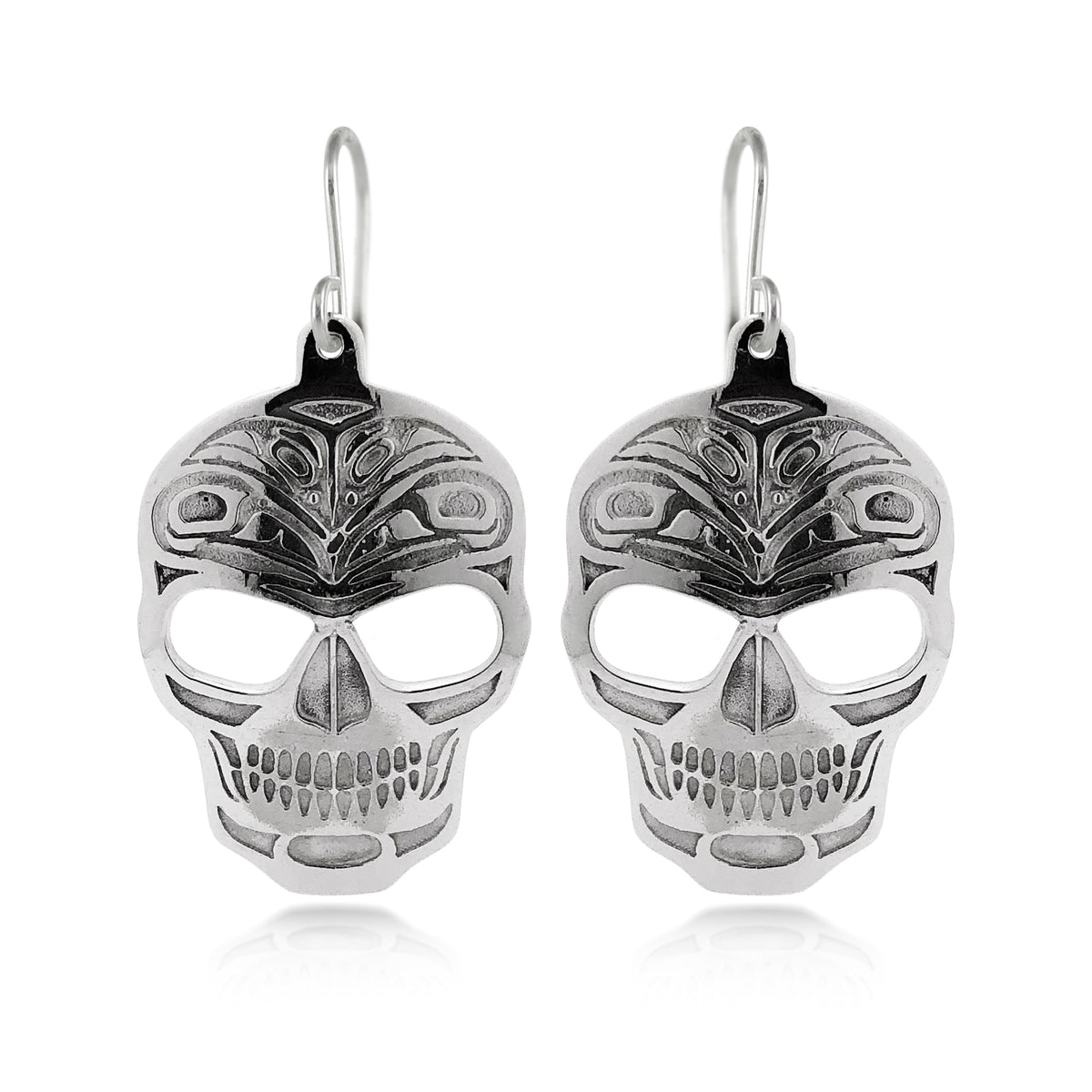 Boucles d'oreilles crâne de corbeau