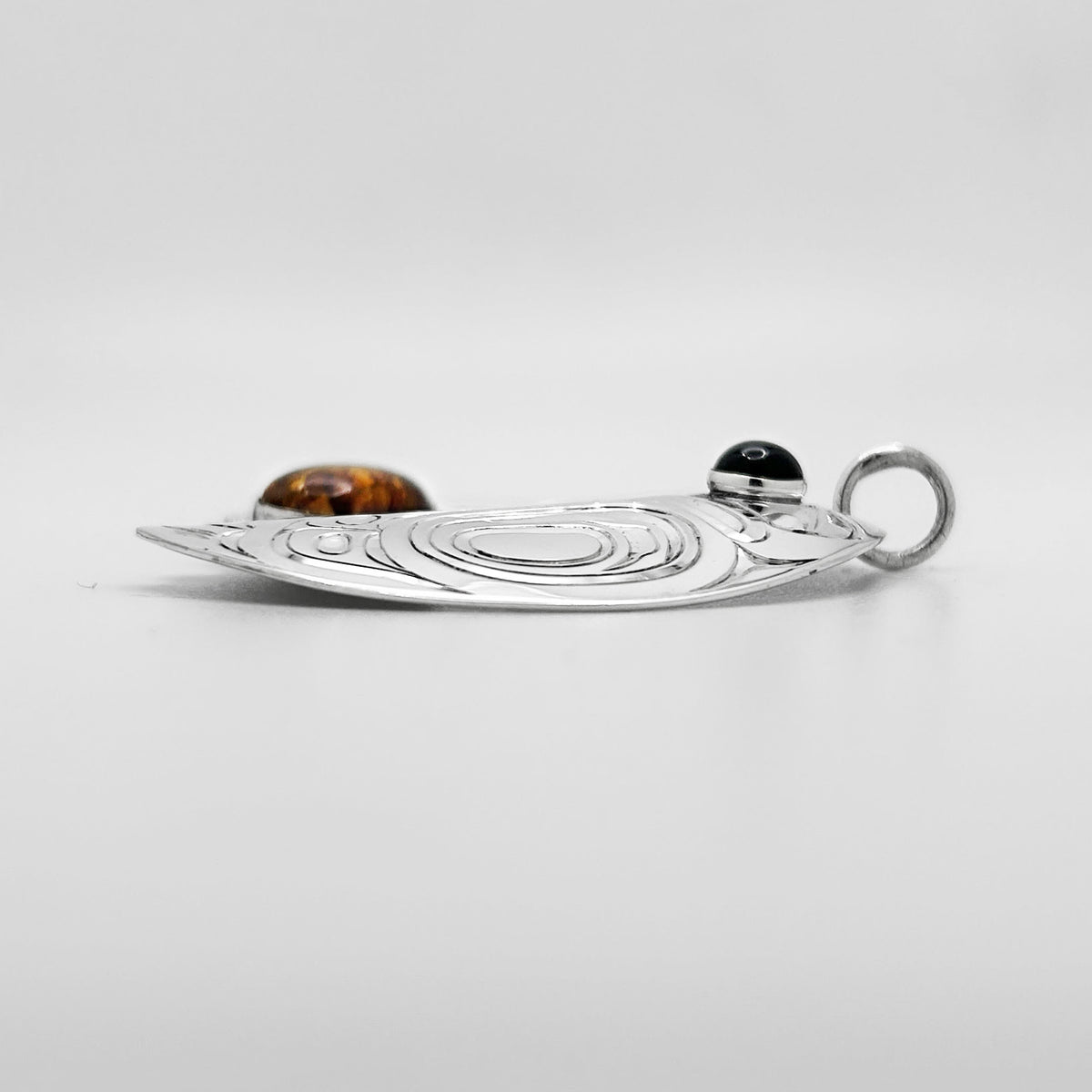 Pendentif Colibri avec Ambre Baltique et Iolite