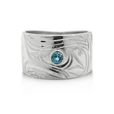 Eagle Ring with Blue Topaz
