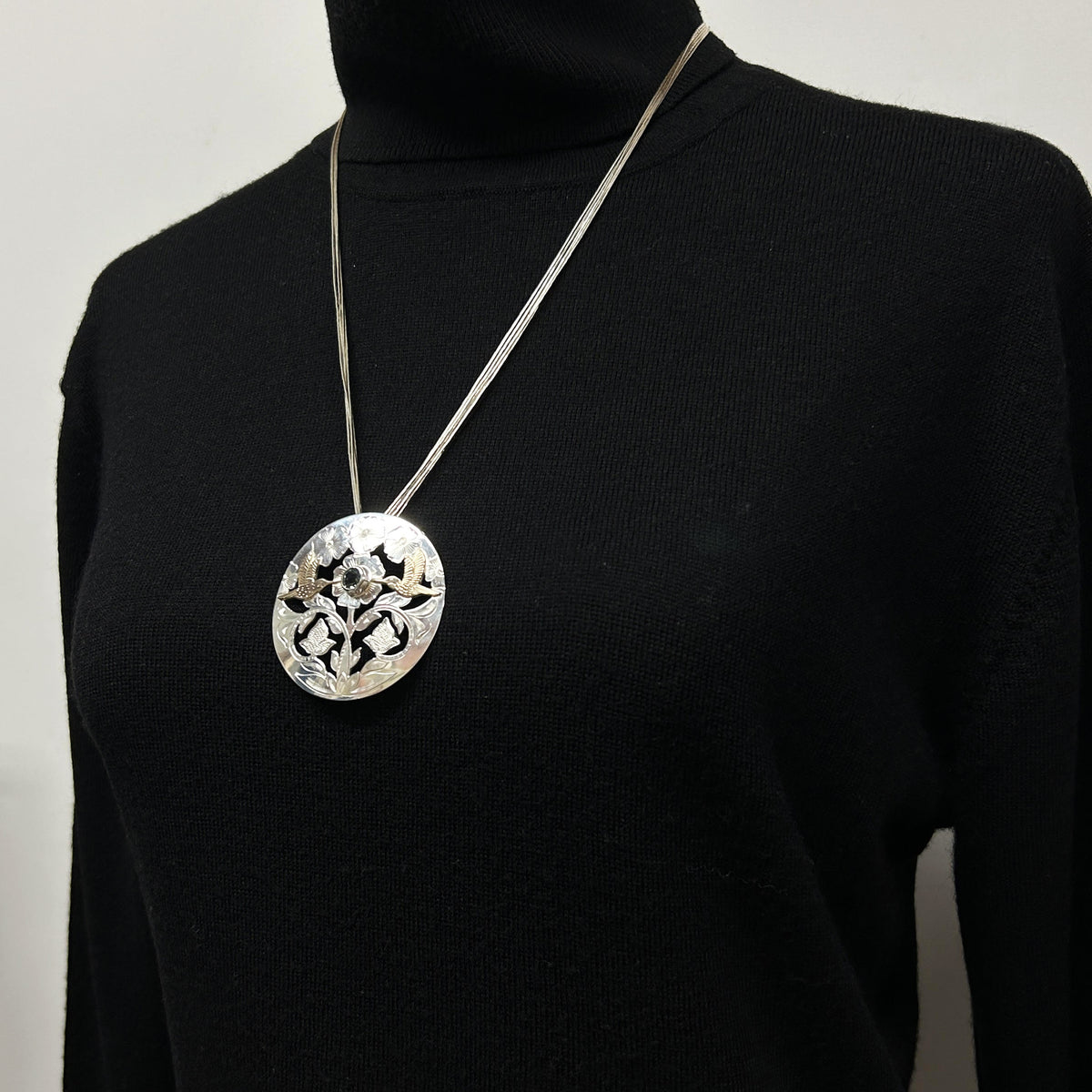 Pendentif Colibri avec Tourmaline Bleue