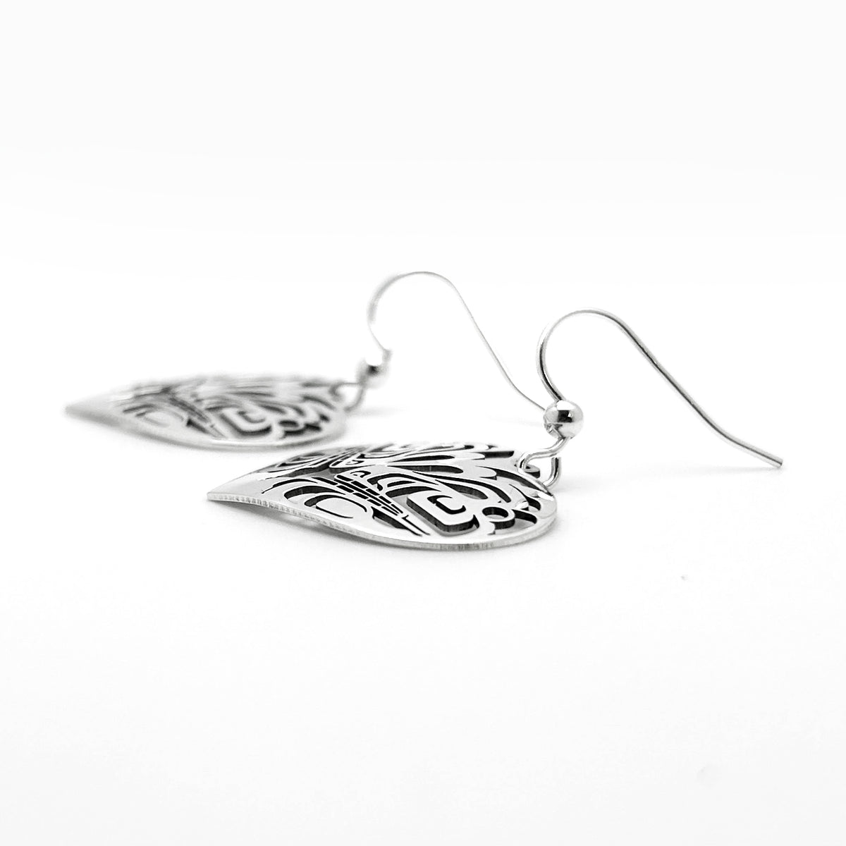 Killer Whale Heart Earrings