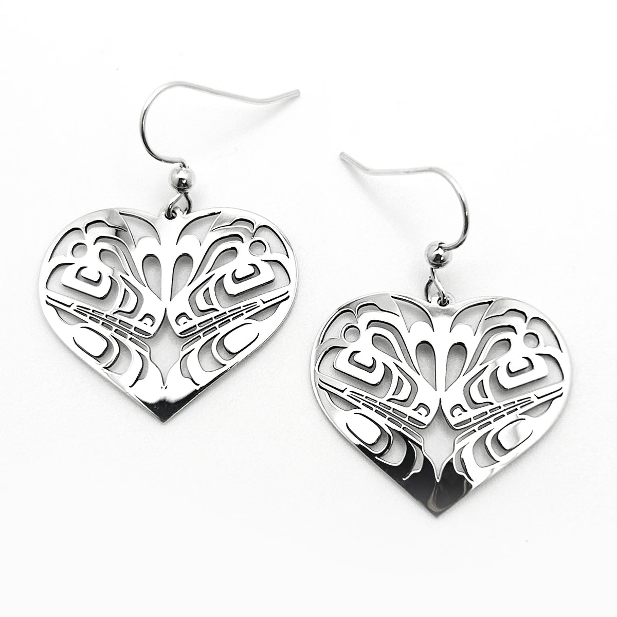 Killer Whale Heart Earrings