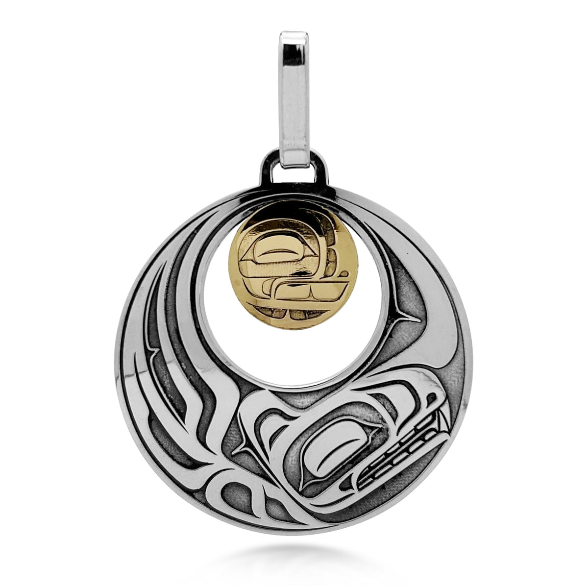 Killer Whale and Moon Pendant