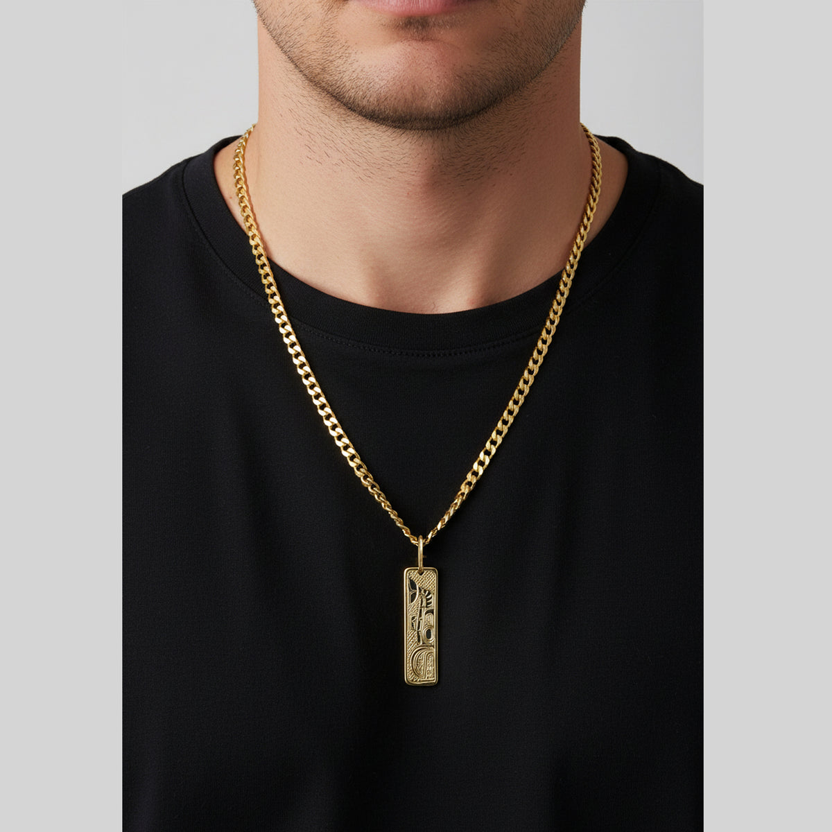 14K Yellow Gold Killer Whale Pendant