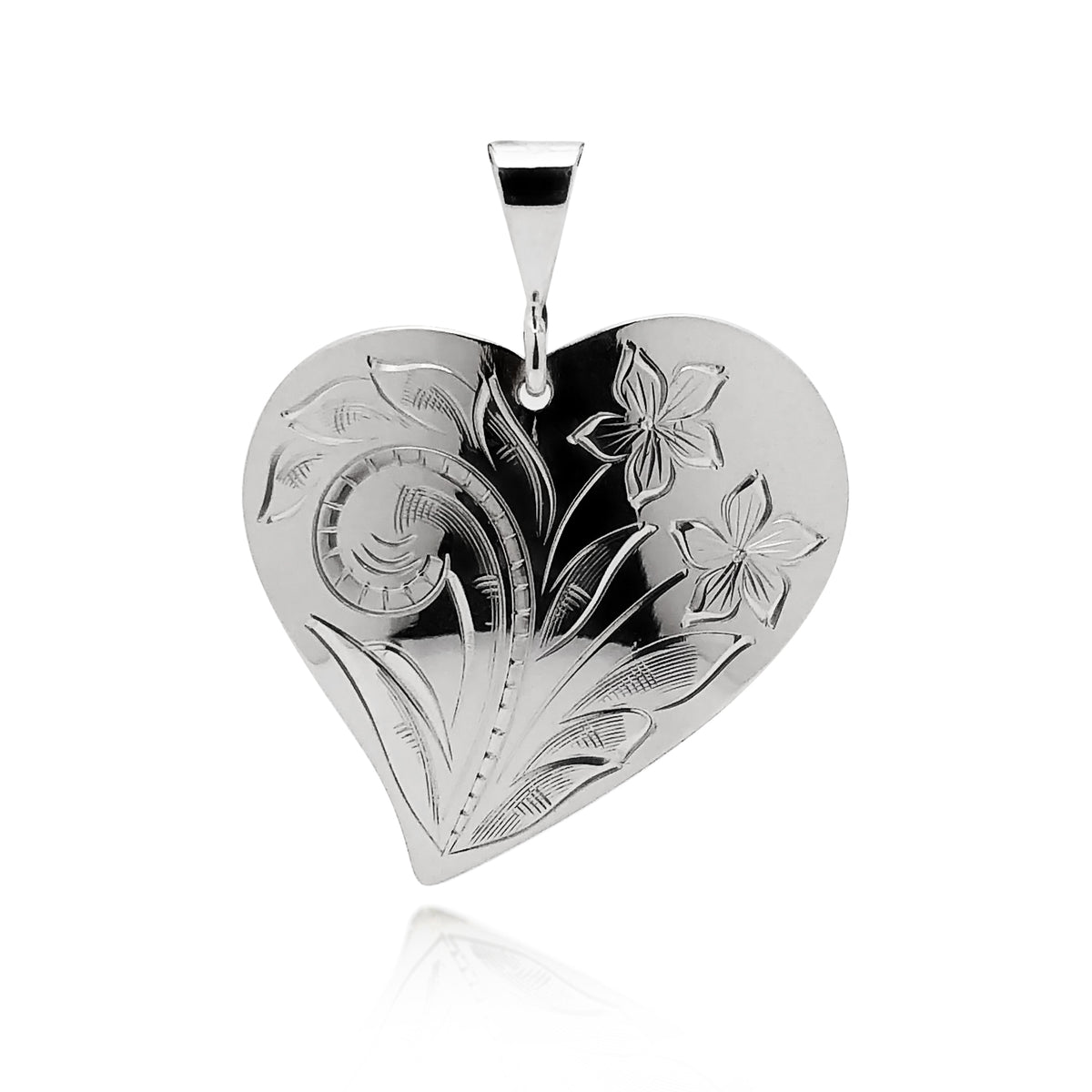 Pendentif coeur fleuri
