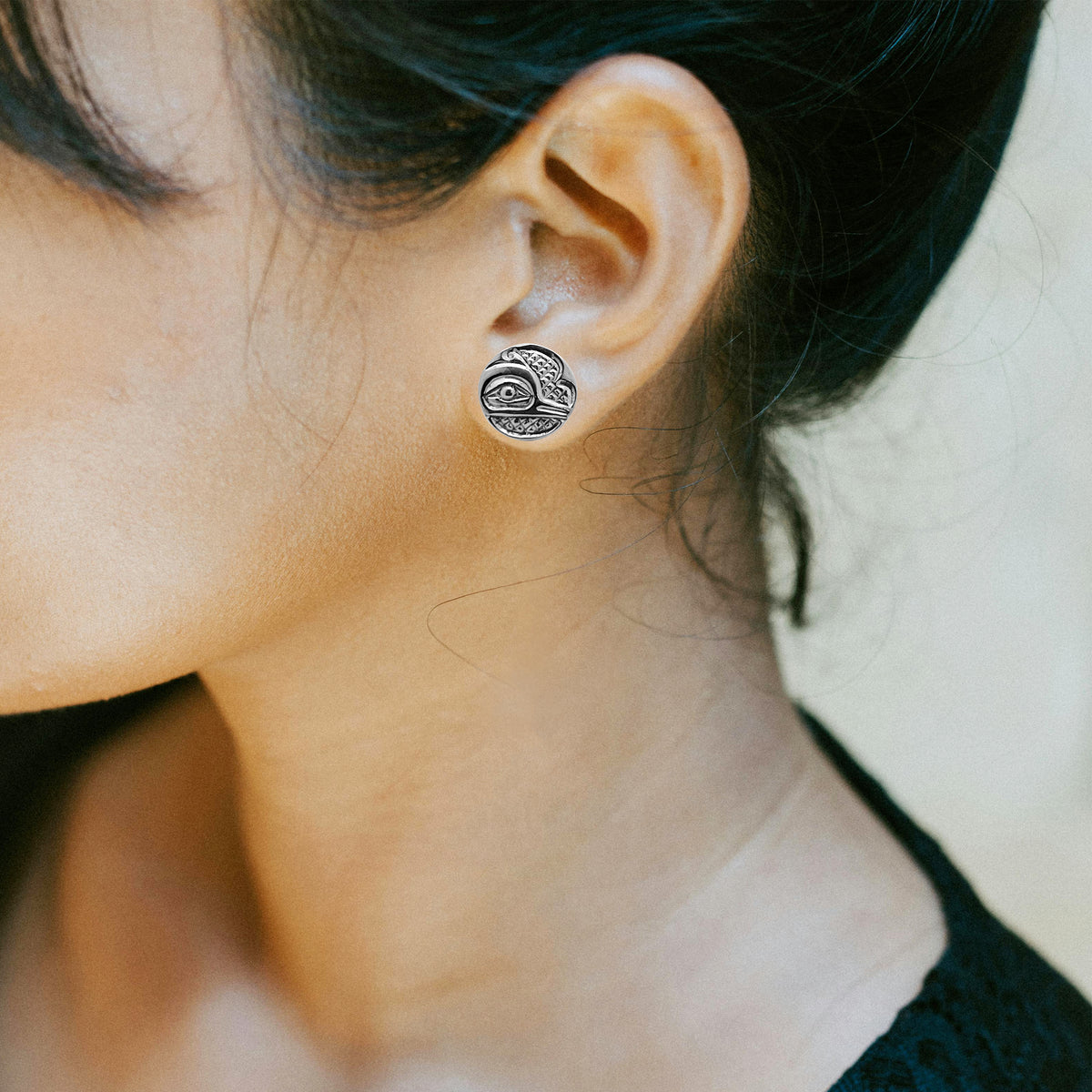Boucles d'oreilles à tige en forme de colibri