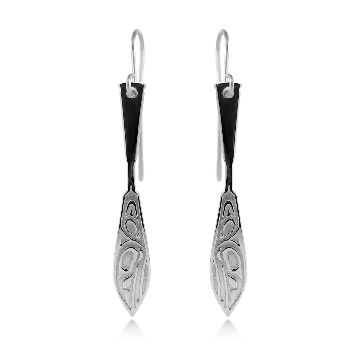 Boucles d'oreilles en forme de pagaie de corbeau