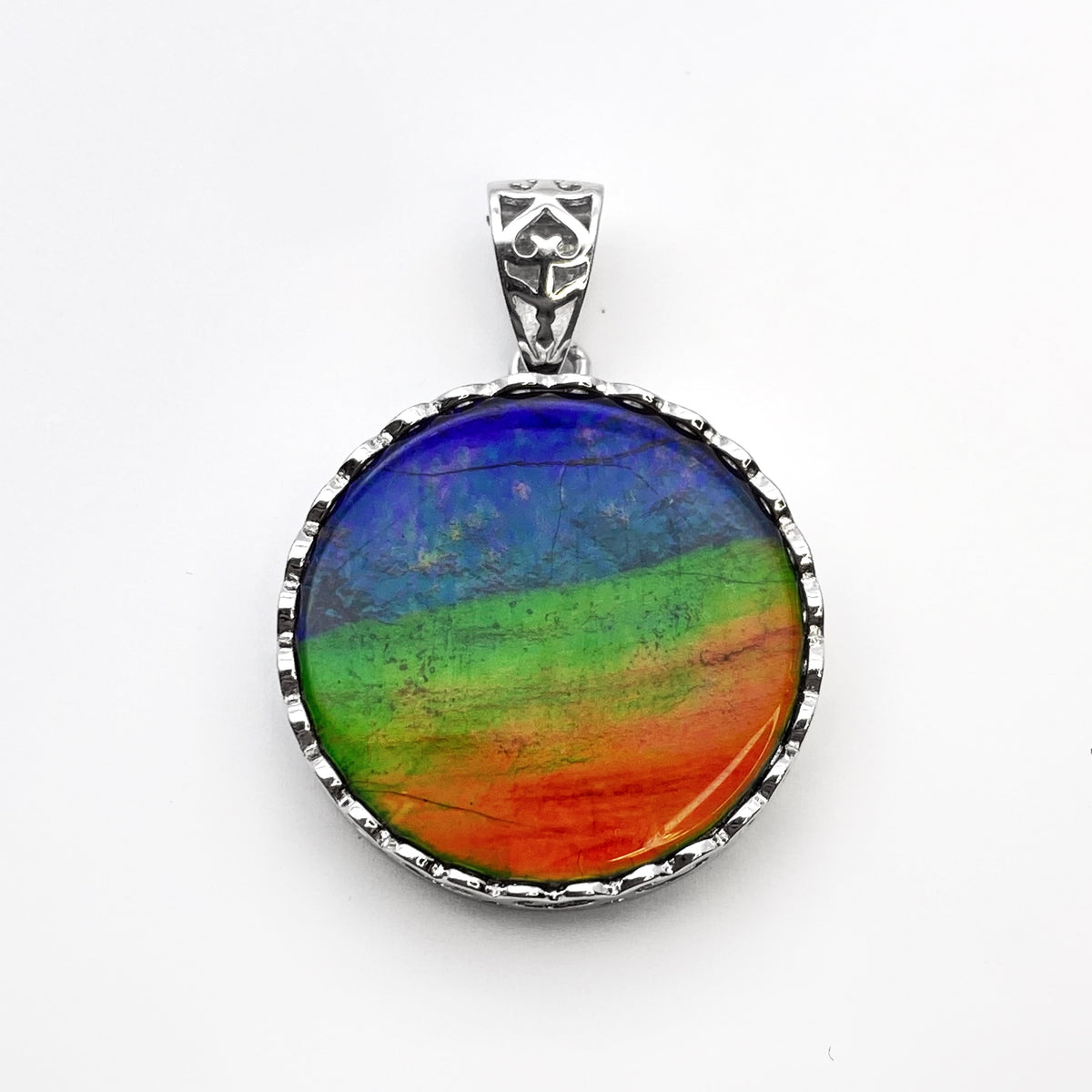 Ammolite Round Pendant