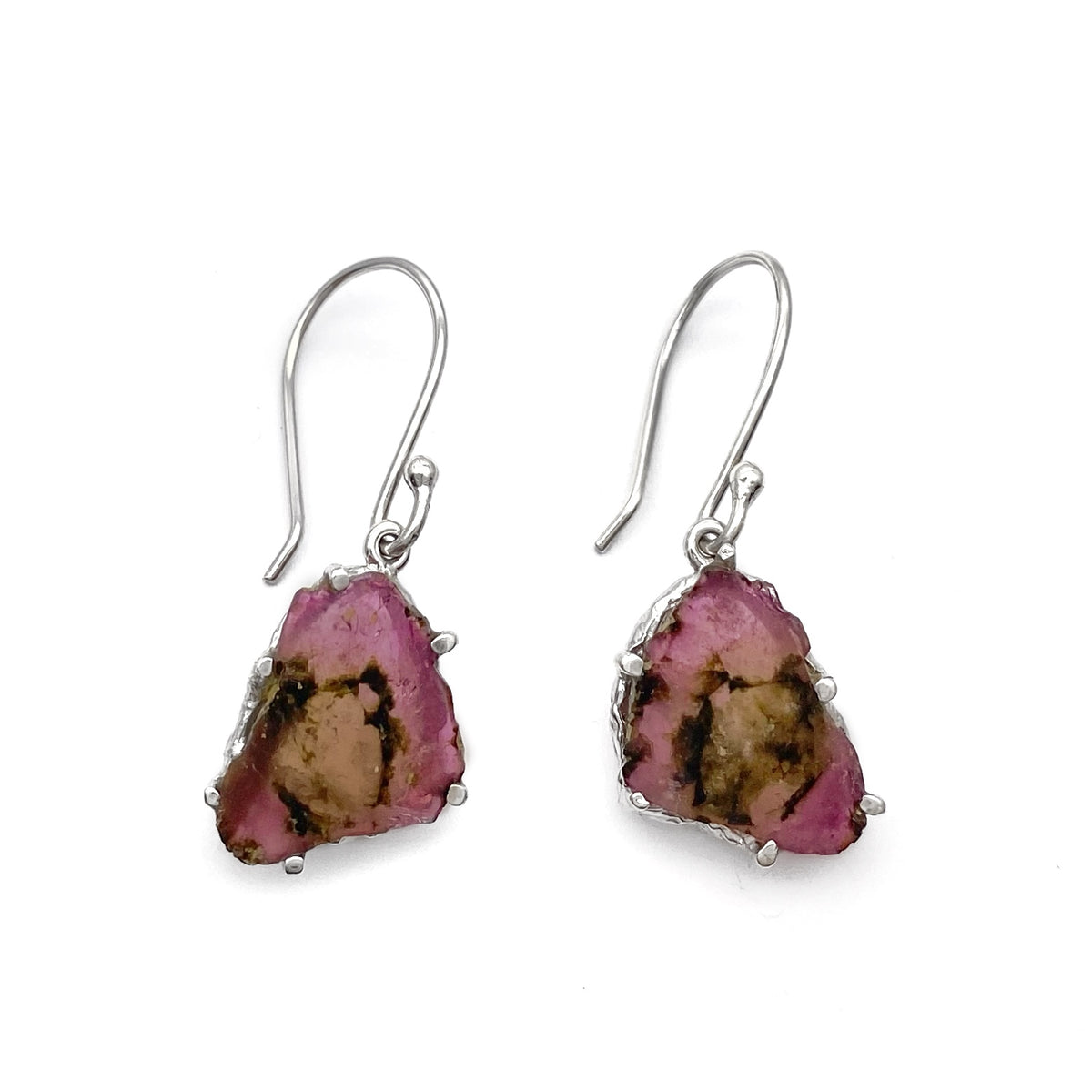 Boucles d'oreilles tourmaline pastèque