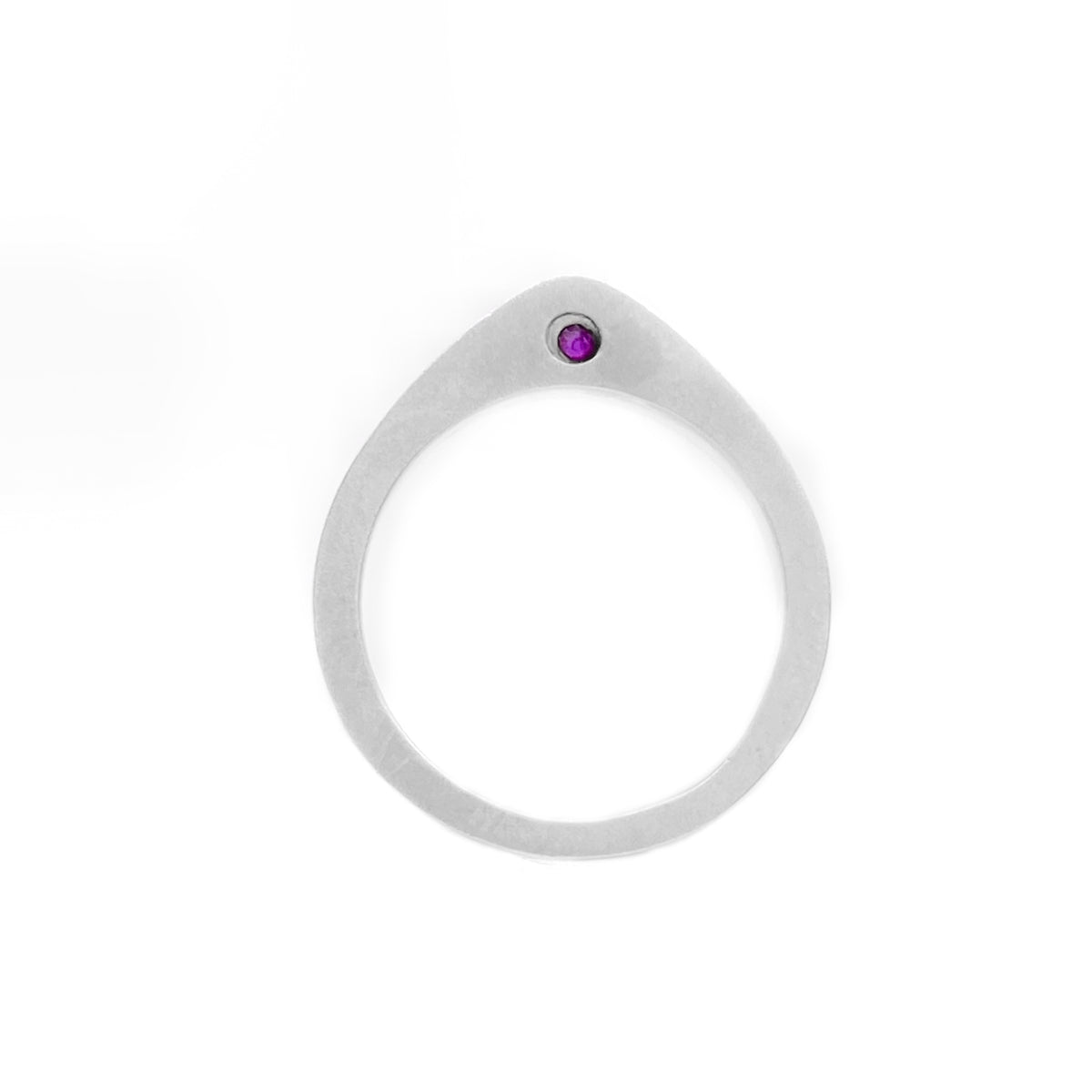 Bague en rubis et saphir - finition polie