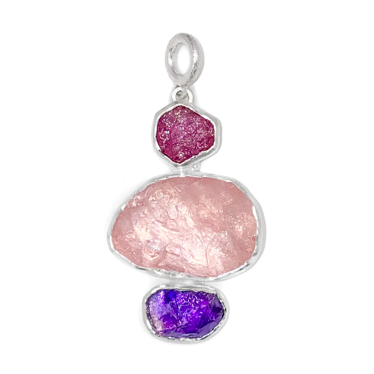 Amethyst, Morganite and Ruby Pendant