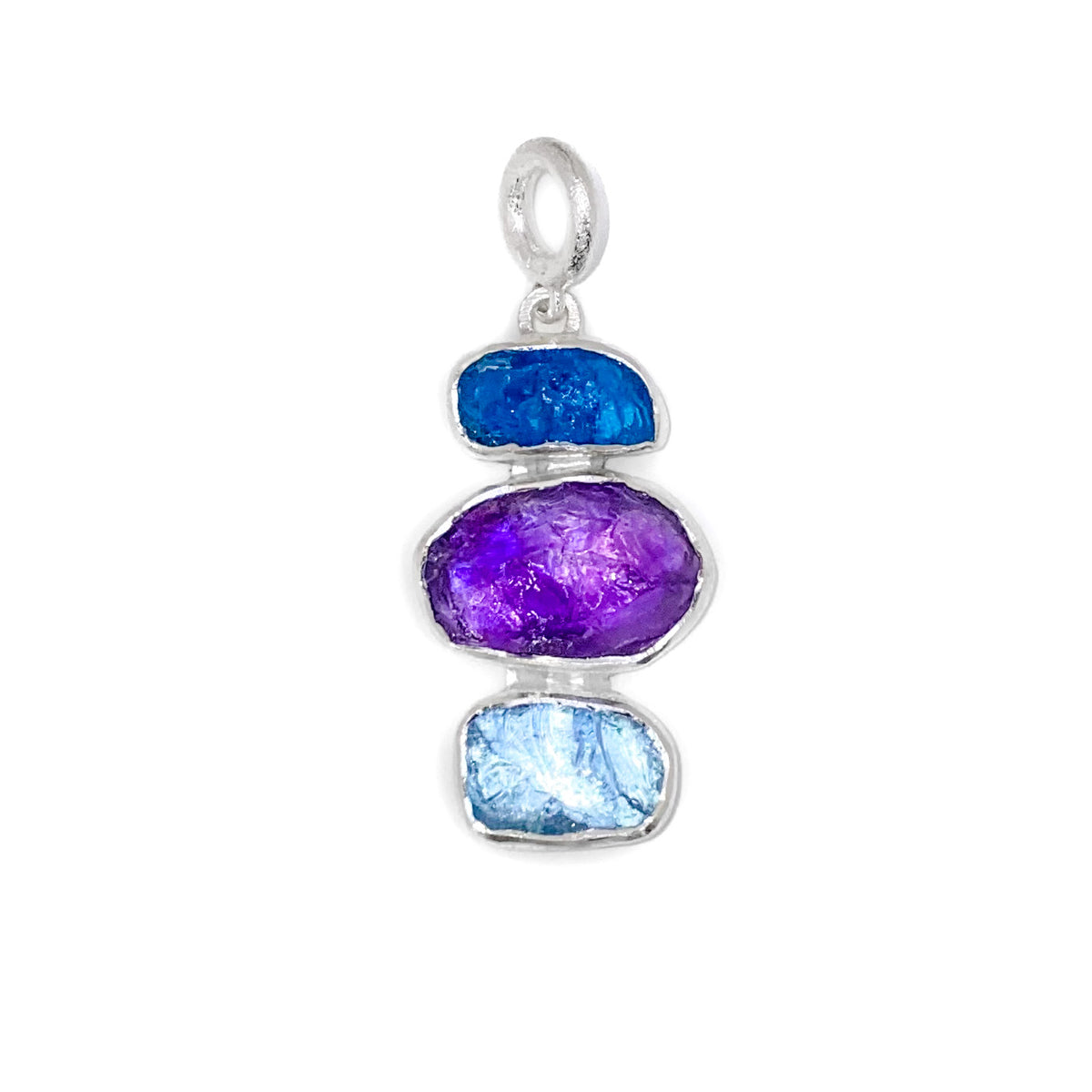 Aquamarine, Amethyst and Apatite Pendant