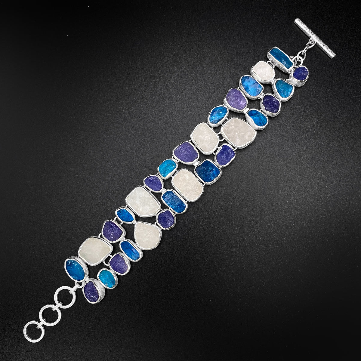 Apatite, Clear Quartz and Tanzanite Bracelet