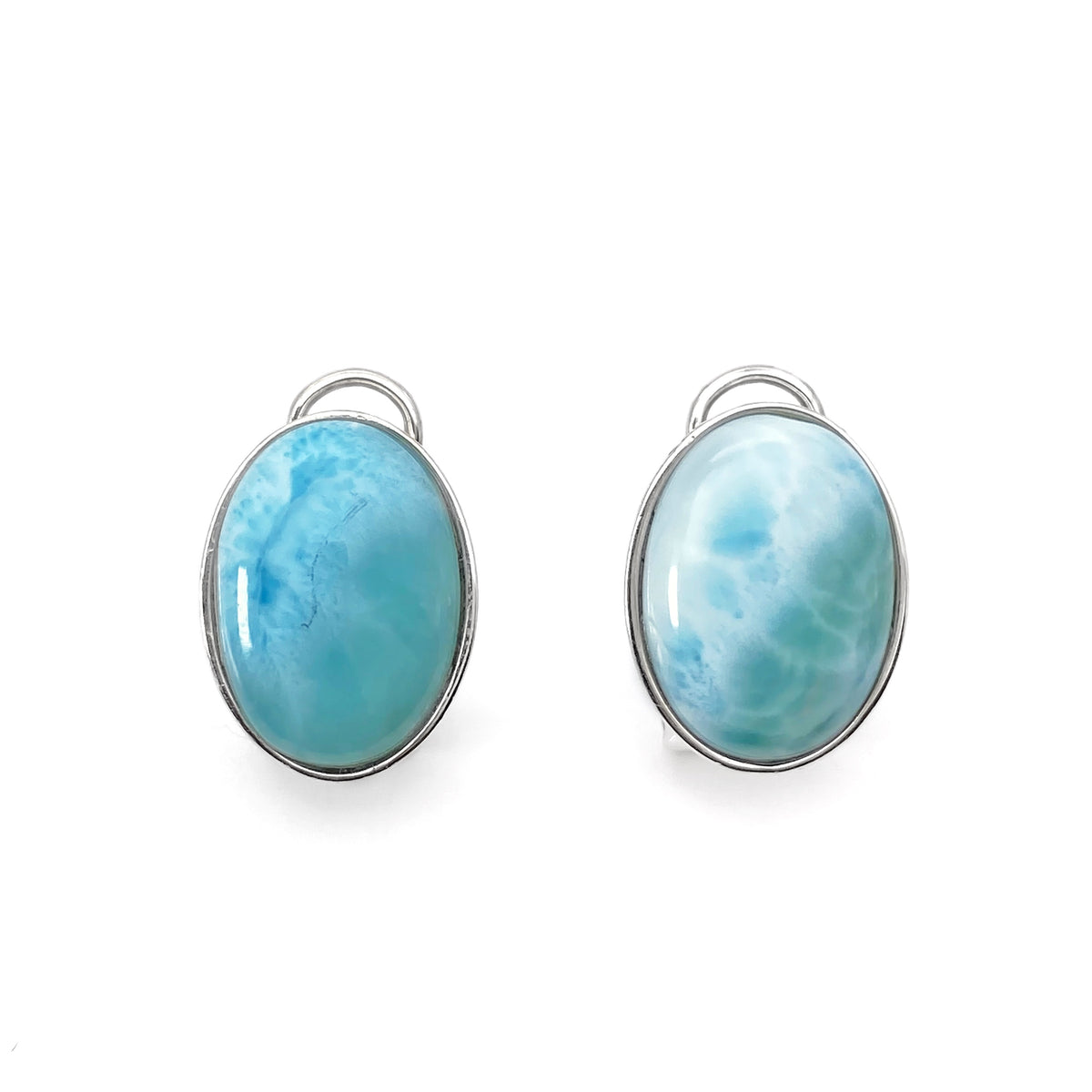 Larimar Oval Earrings
