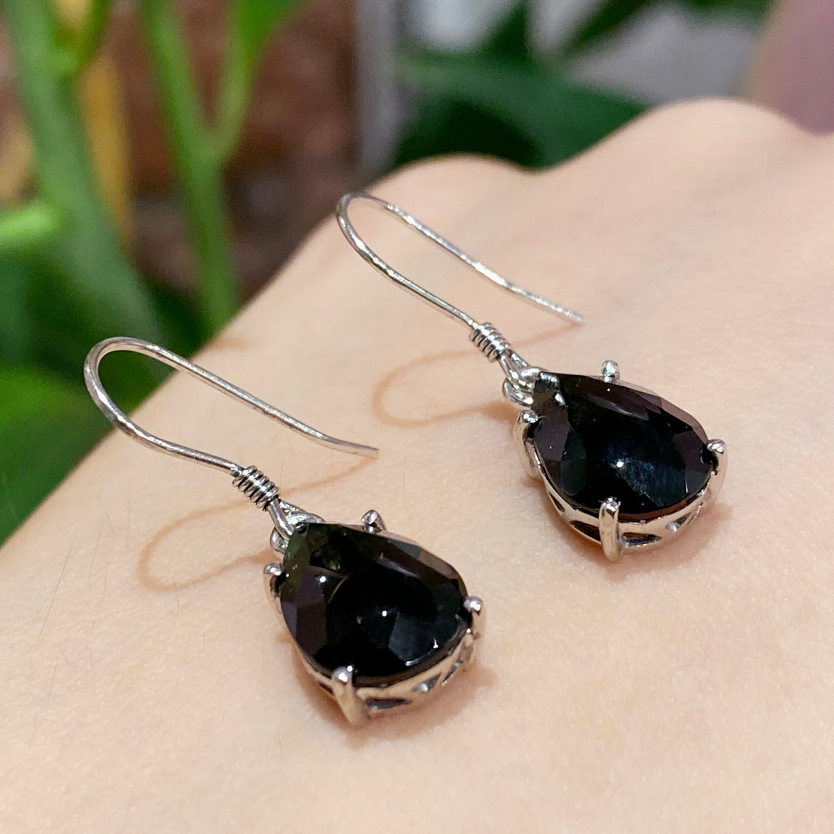Boucles d'oreilles Spinelle Noir