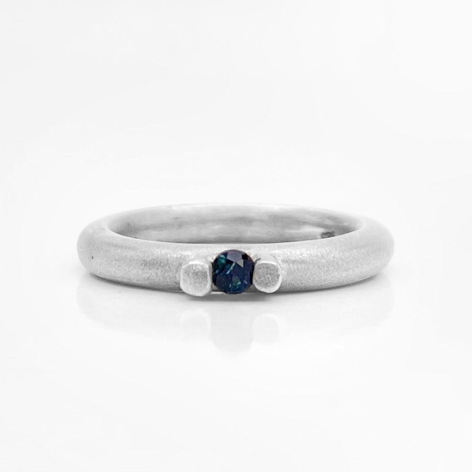 Bague Saphir - Finition Sablée
