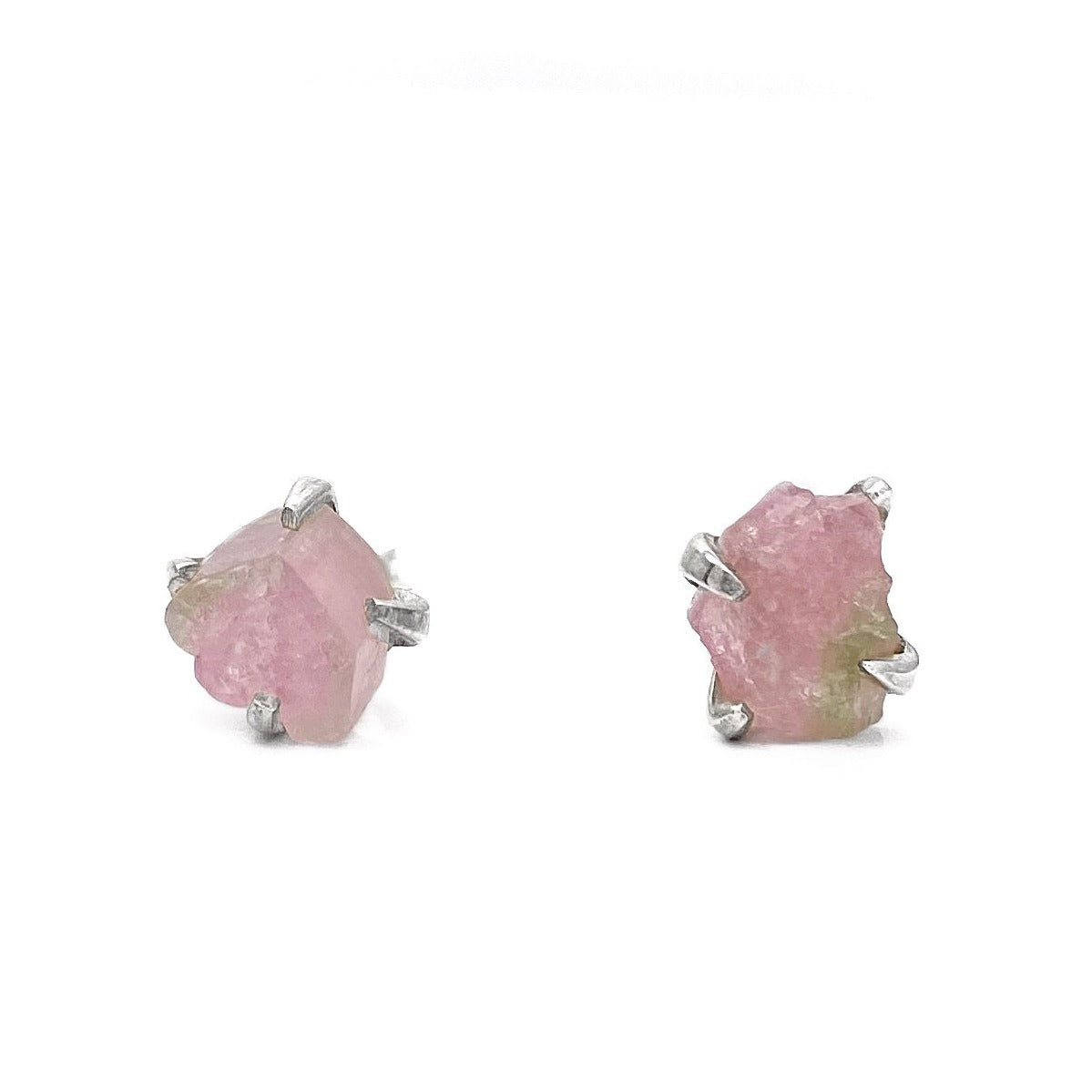 Boucles d'oreilles à tige en tourmaline pastèque