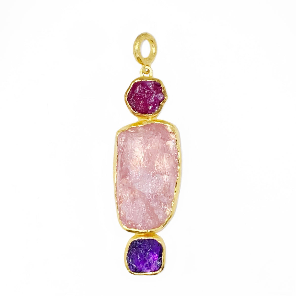 Amethyst, Morganite and Ruby Pendant