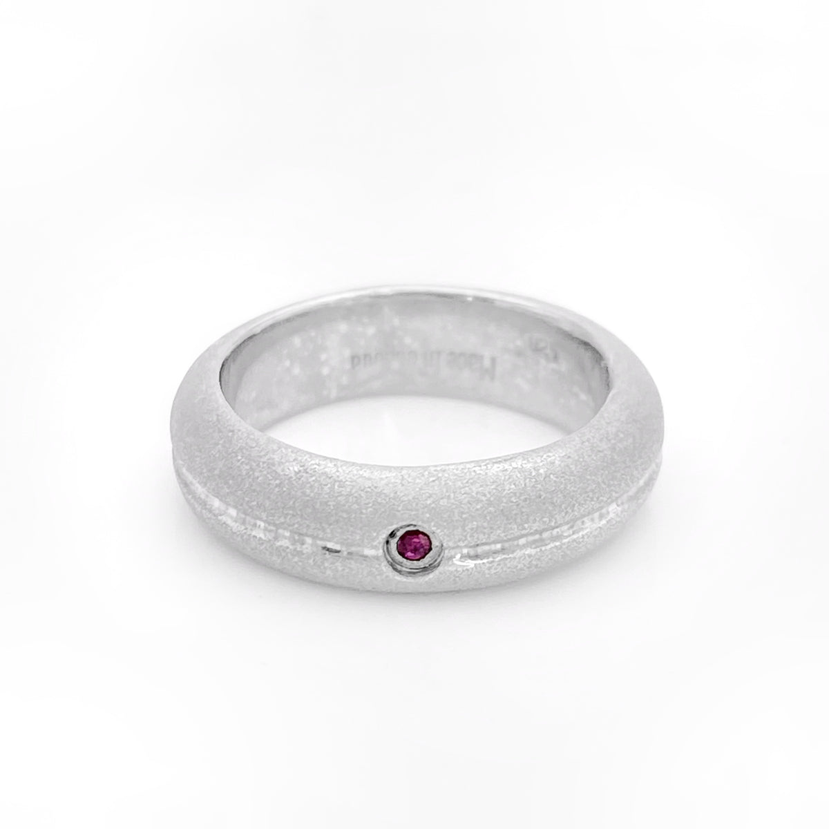 Bague Rubis - Finition Sablée