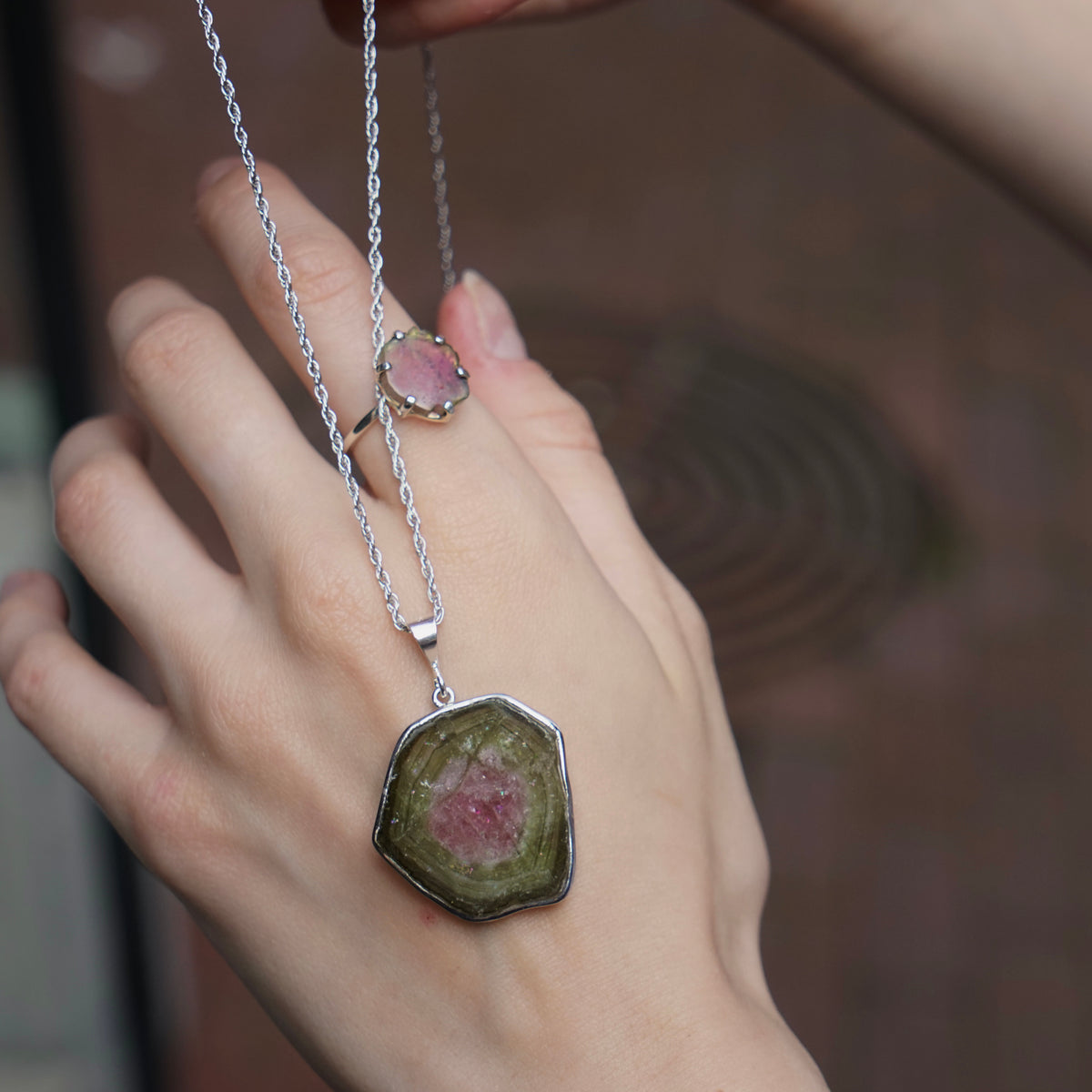 Pendentif Tourmaline Pastèque