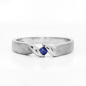Sapphire Ring - Matte and Polish Finish