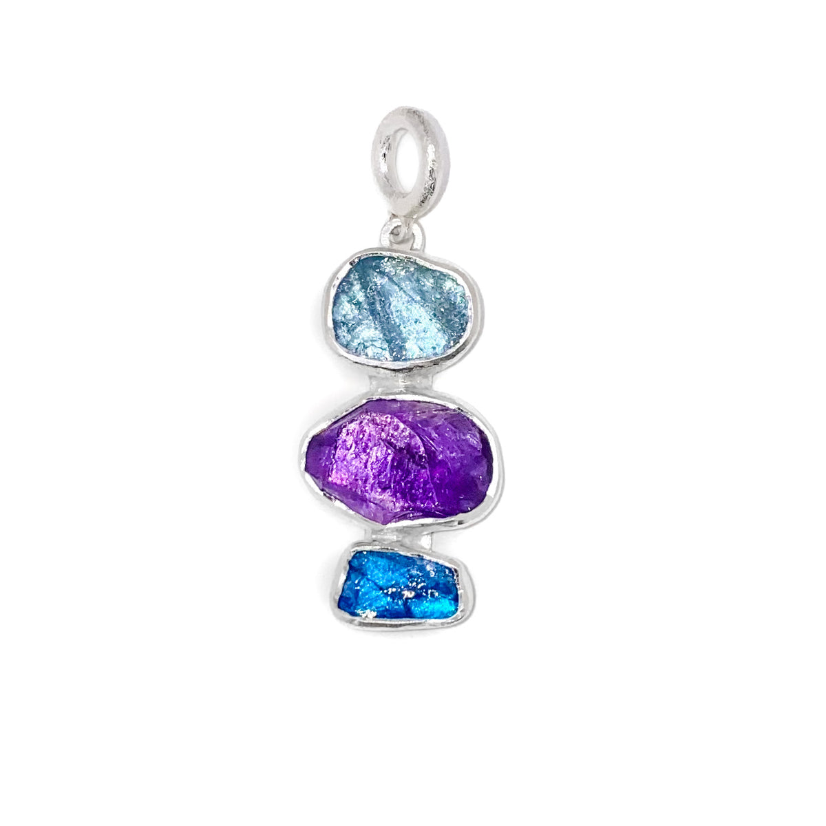 Aquamarine, Amethyst and Apatite Pendant