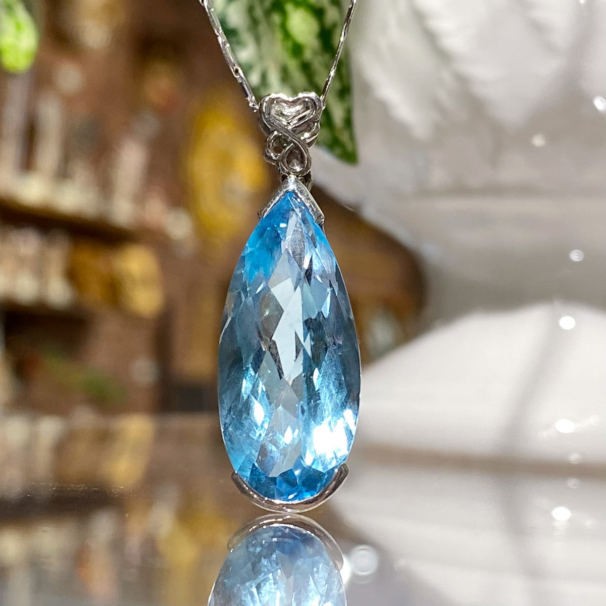 Swiss Blue Topaz Pendant