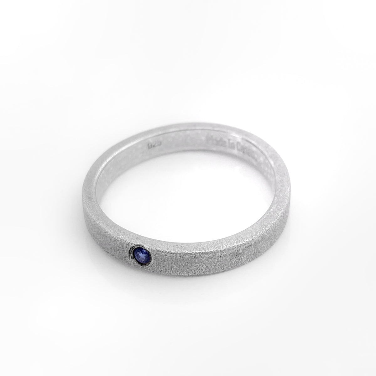 Bague Saphir - Finition Sablée