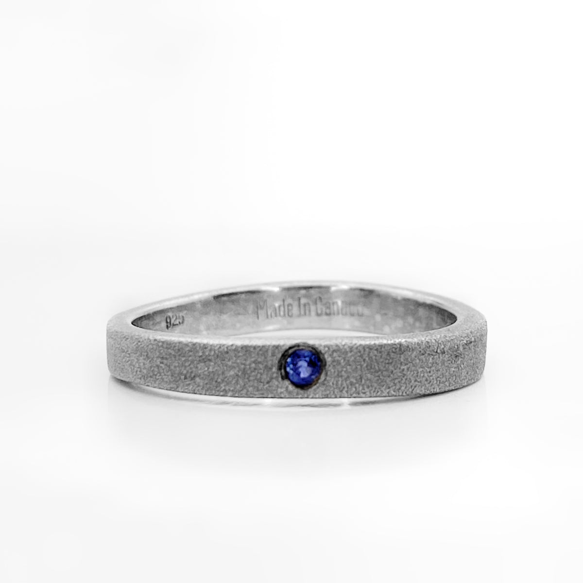 Bague Saphir - Finition Sablée