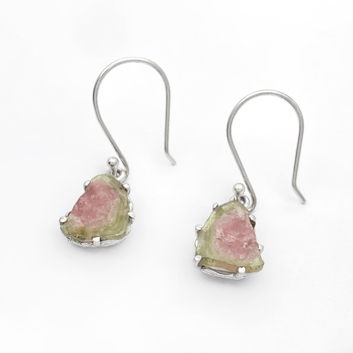Boucles d'oreilles tourmaline pastèque