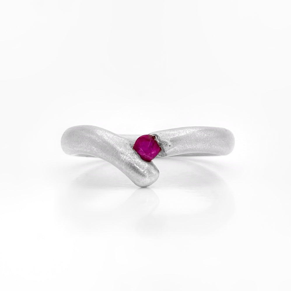 Bague Rubis - Finition Satinée