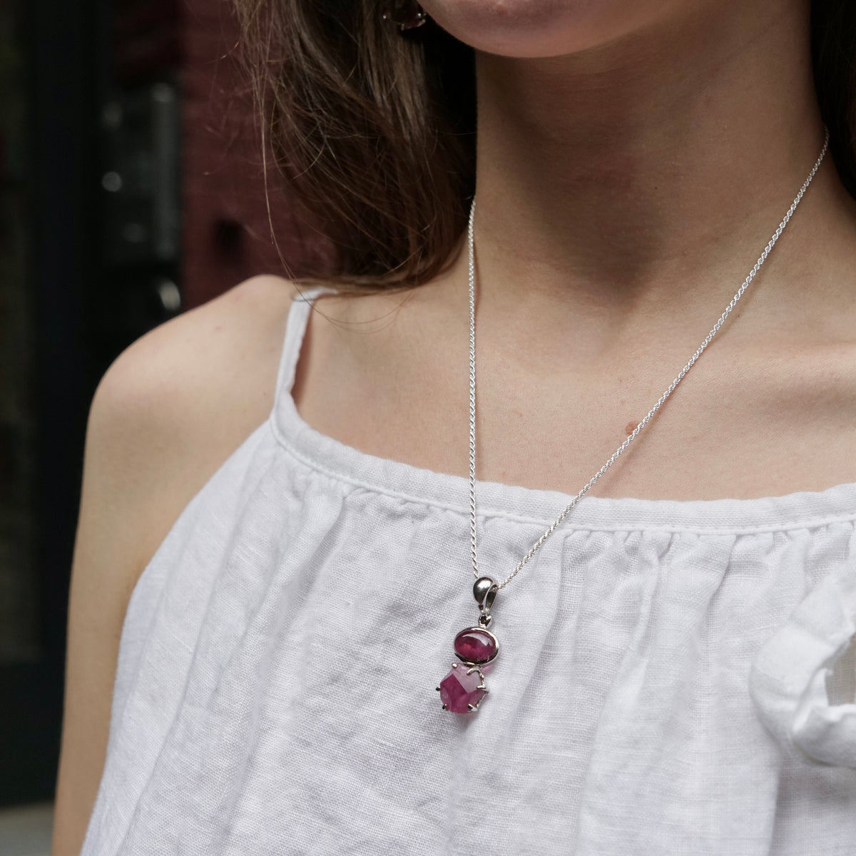 Pendentif en tourmaline rose