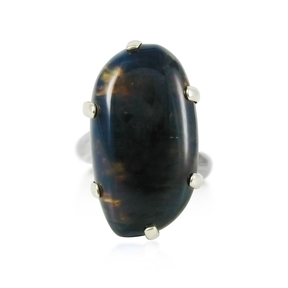 Bague Ambre Bleu