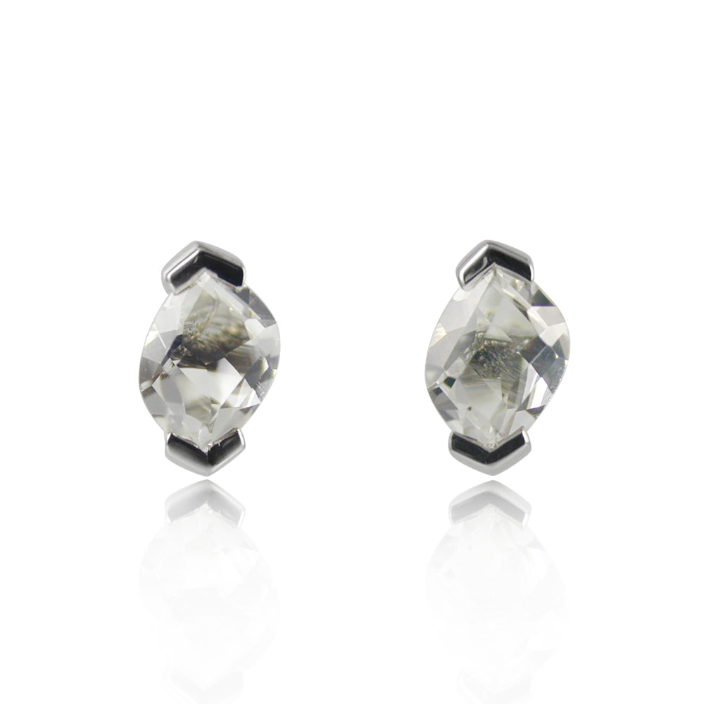 Clear Quartz Stud Earrings
