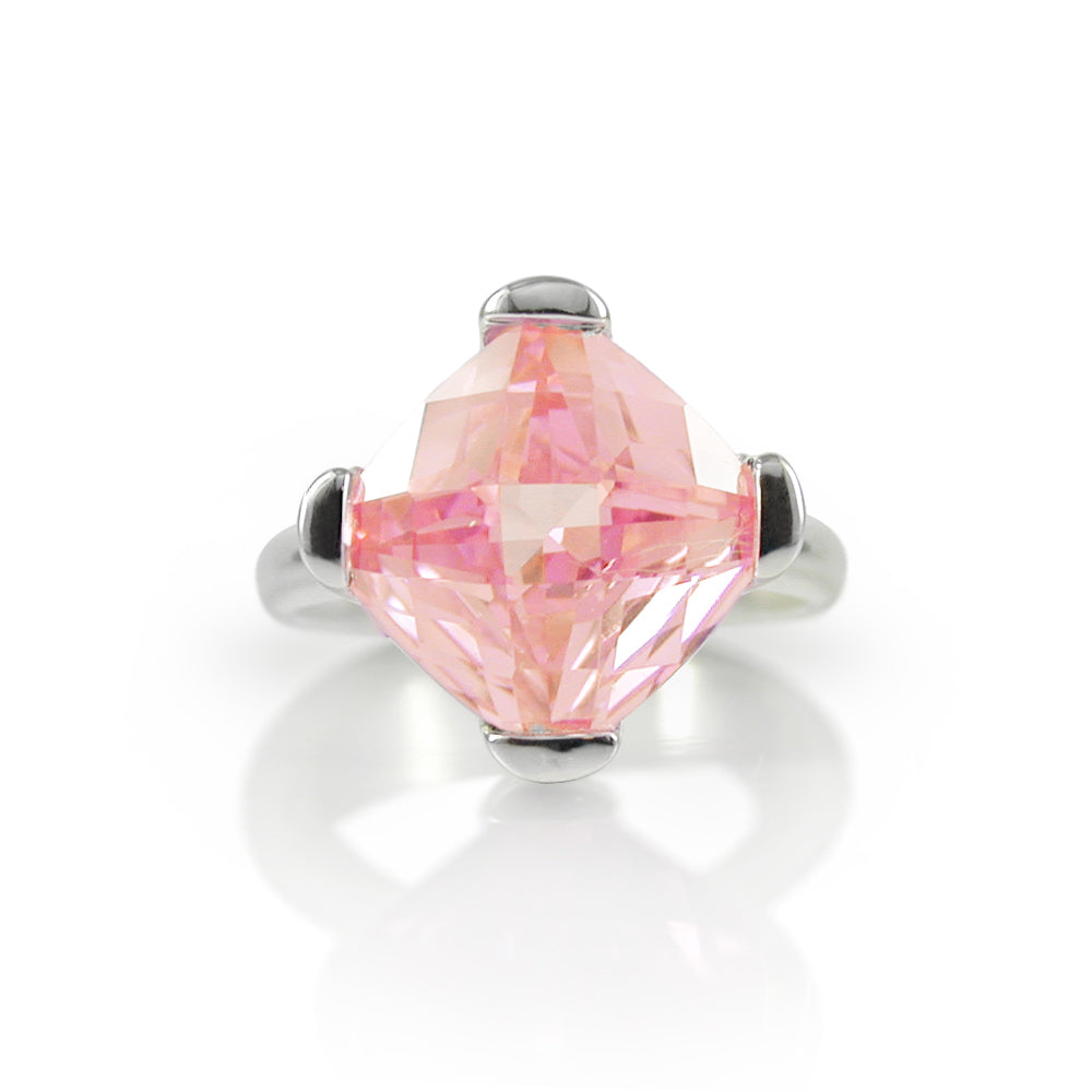 Pink cubic zirconia engagement on sale rings