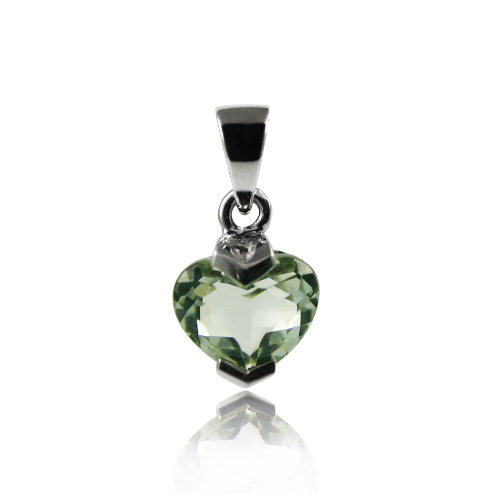 Pendentif coeur en améthyste verte
