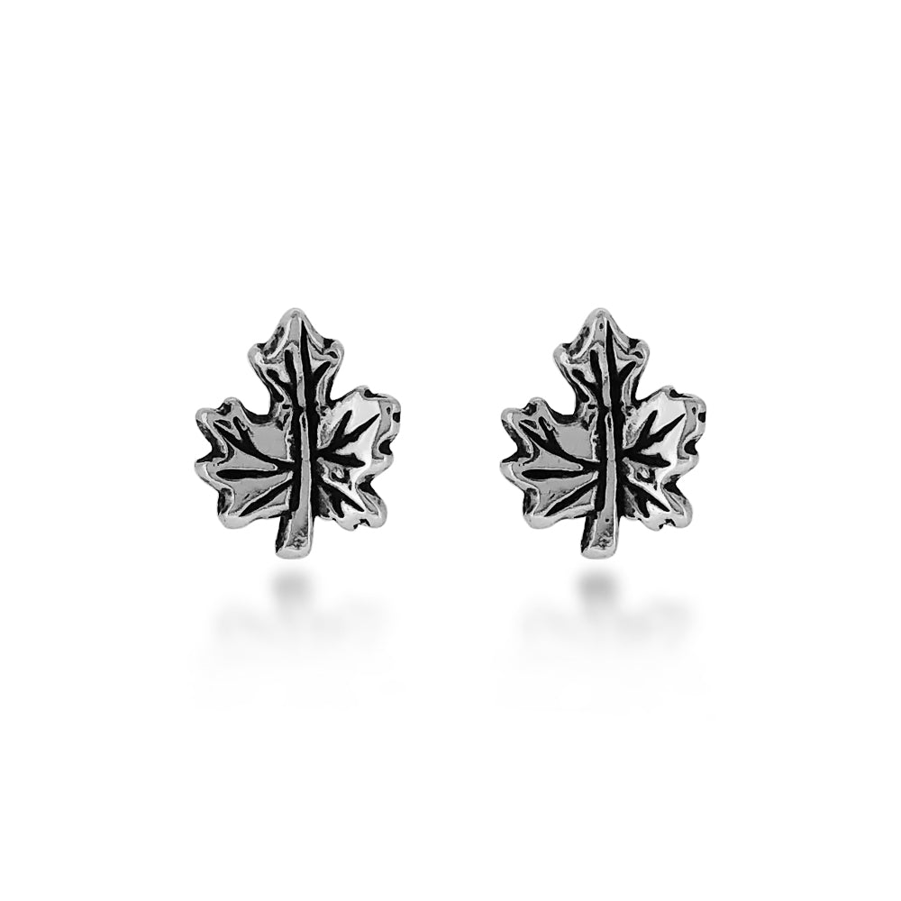 Maple leaf earrings on sale studs