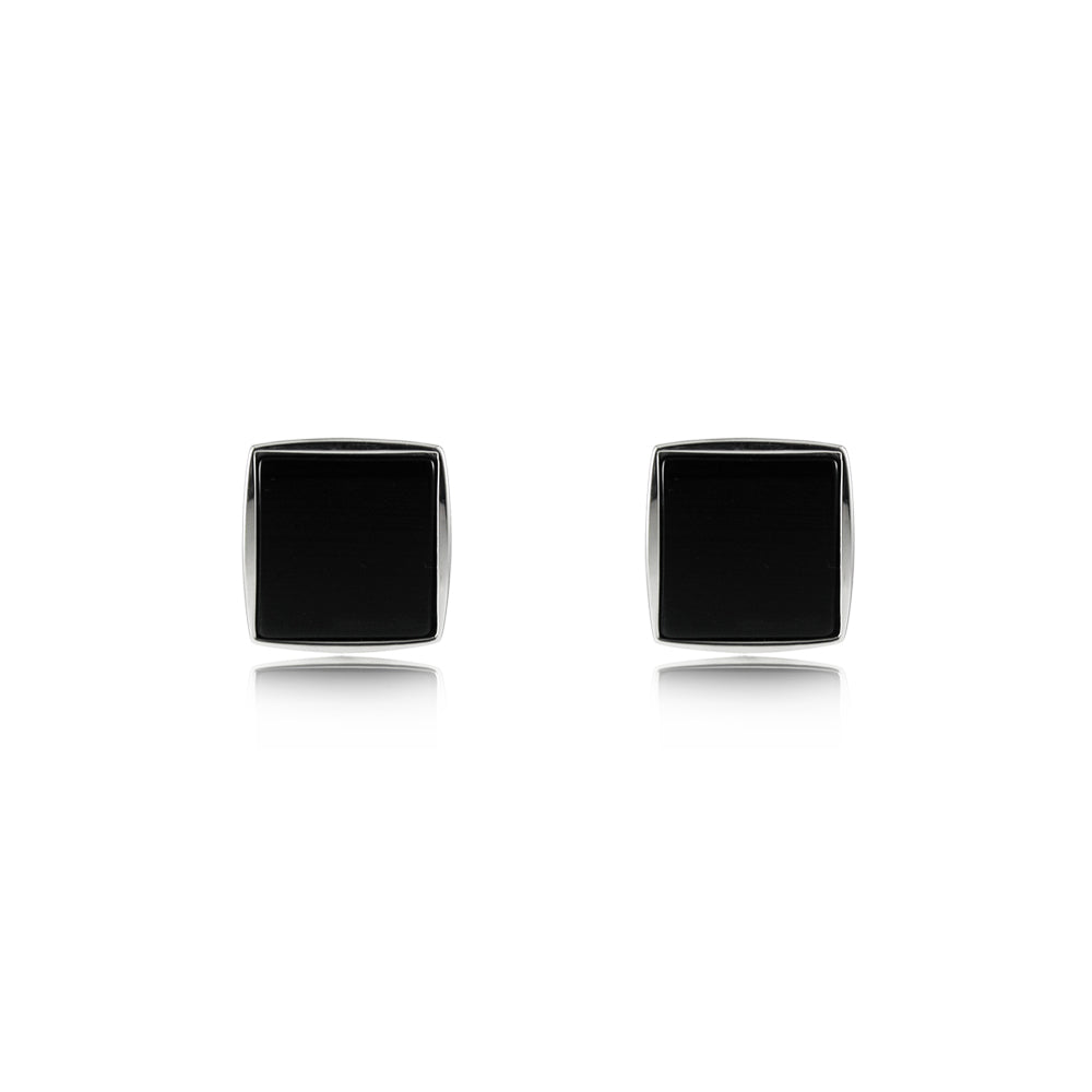 Boucles d'oreilles à tige en onyx