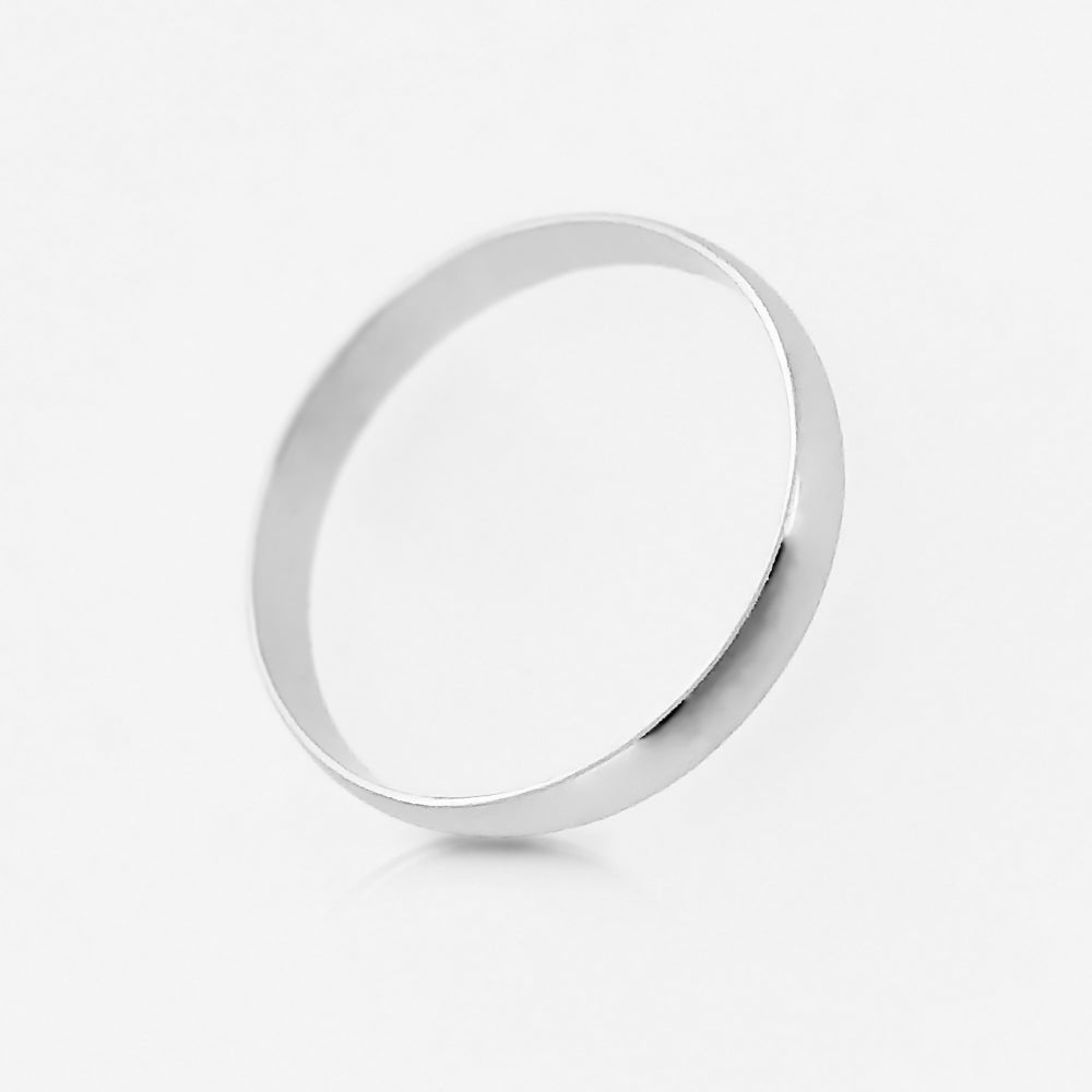 18K White Gold Plain Domed Ring