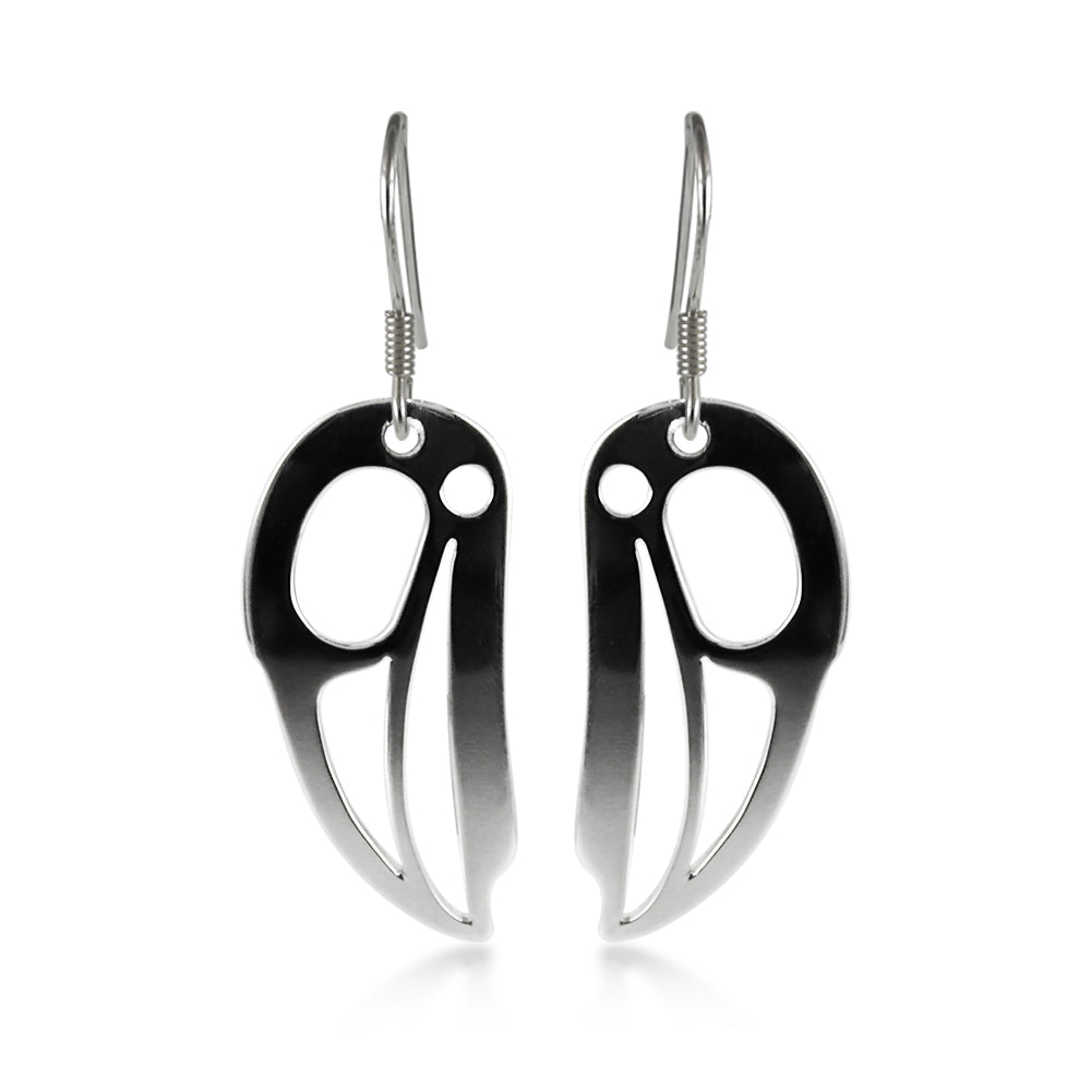 Boucles d'oreilles corbeau
