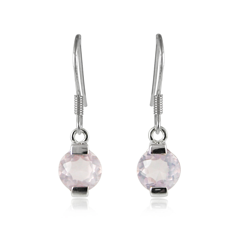 Boucles d'oreilles à tige en quartz rose