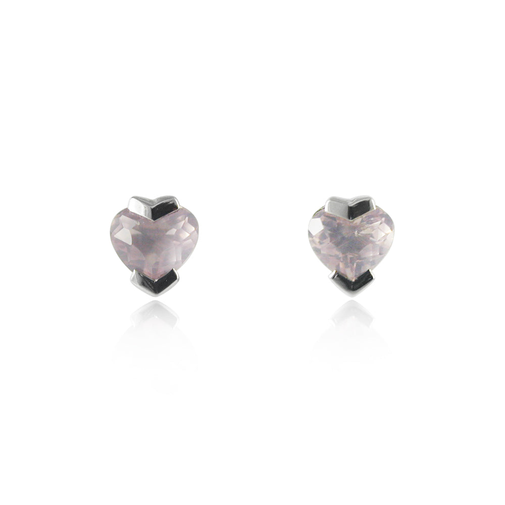 Boucles d'oreilles à tige en quartz rose