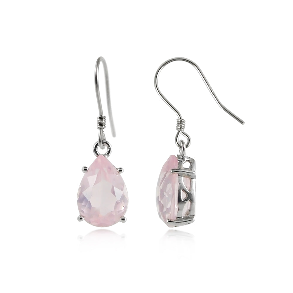 Boucles d'oreilles en quartz rose