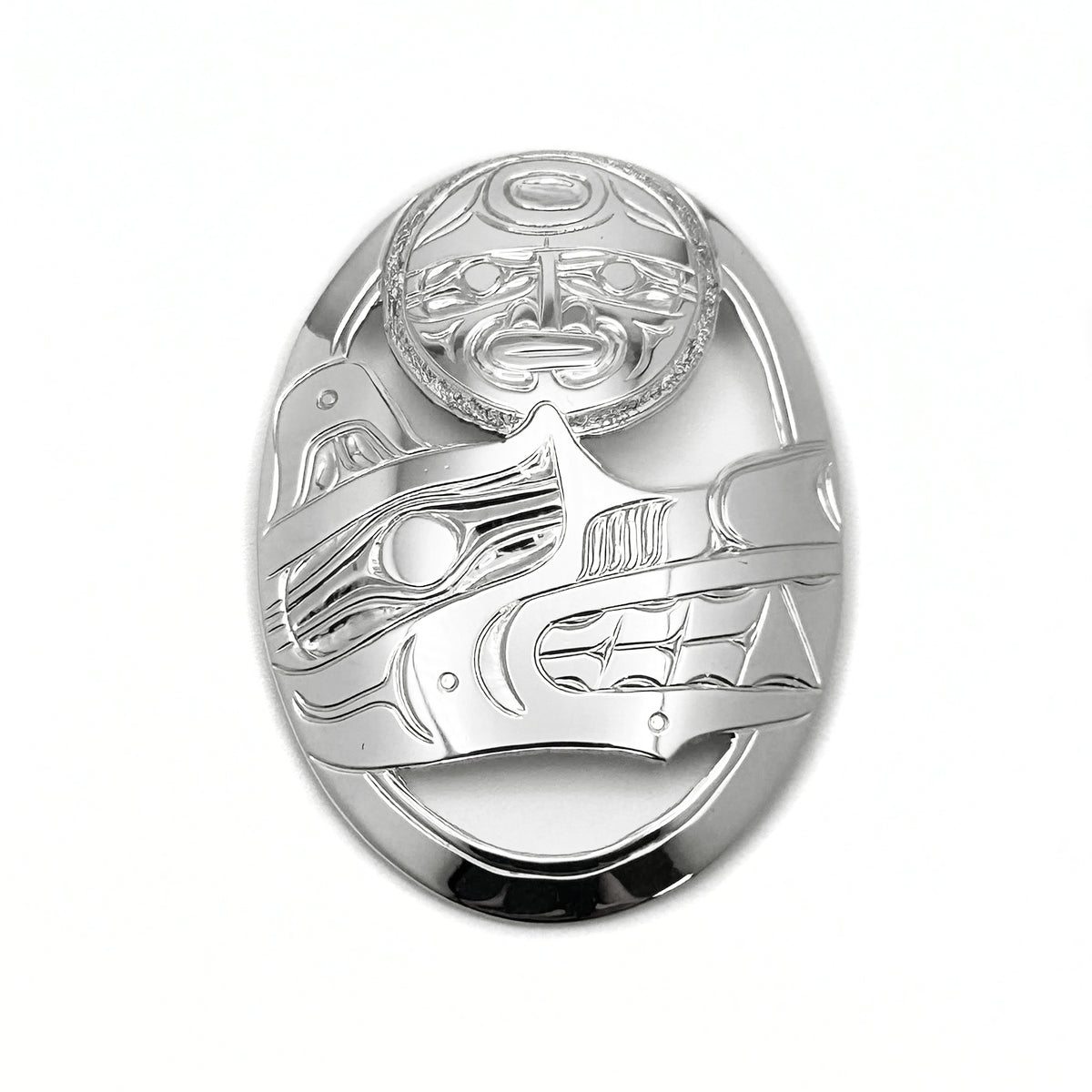 Wolf and Moon Pendant