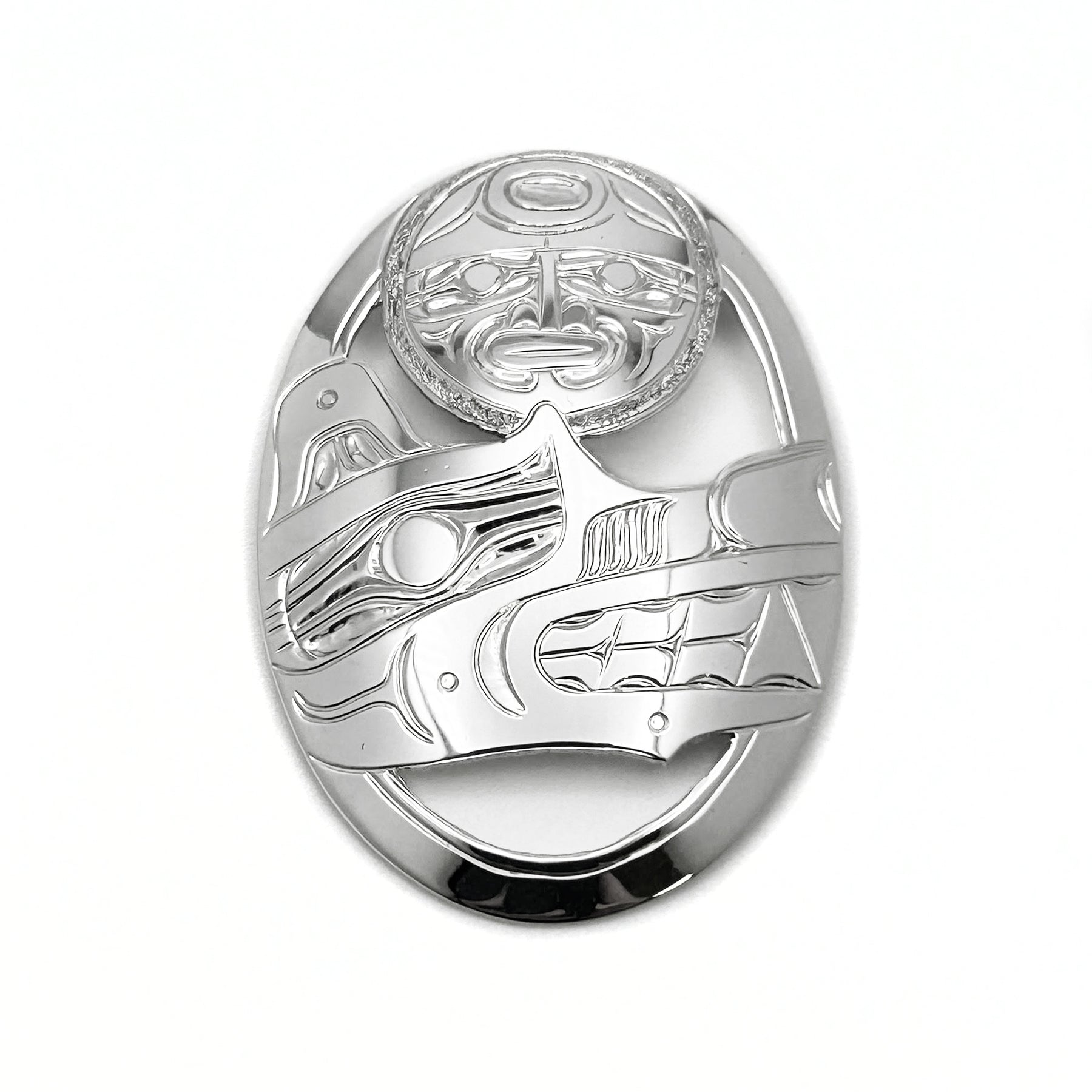 Wolf and Moon Pendant