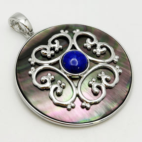 Black Mother of Pearl and Lapis Lazuli Pendant