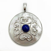 White Mother of Pearl and Lapis Lazuli Pendant