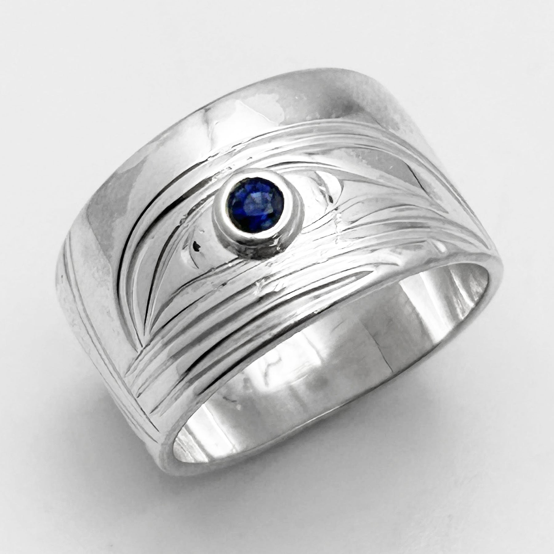 Killer Whale Ring with Sapphire