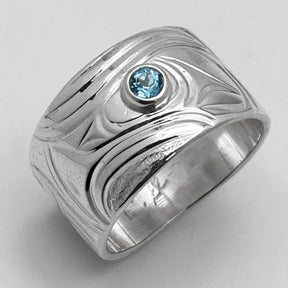 Eagle Ring with Blue Topaz